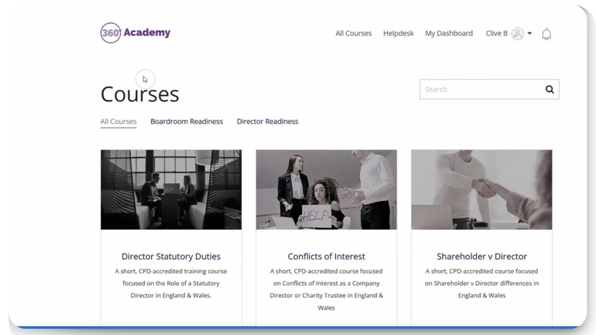 Board Academy - Dashboard