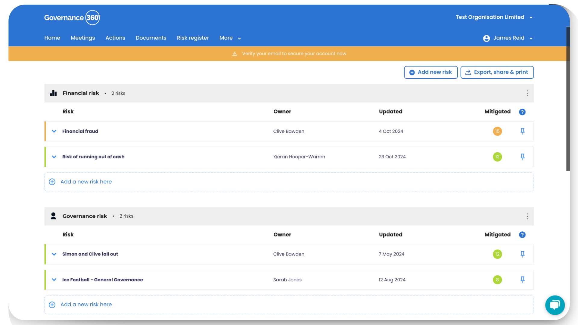 Risk Register